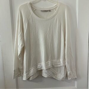 Athleta Serenity Criss Cross Long Sleeve Cream White